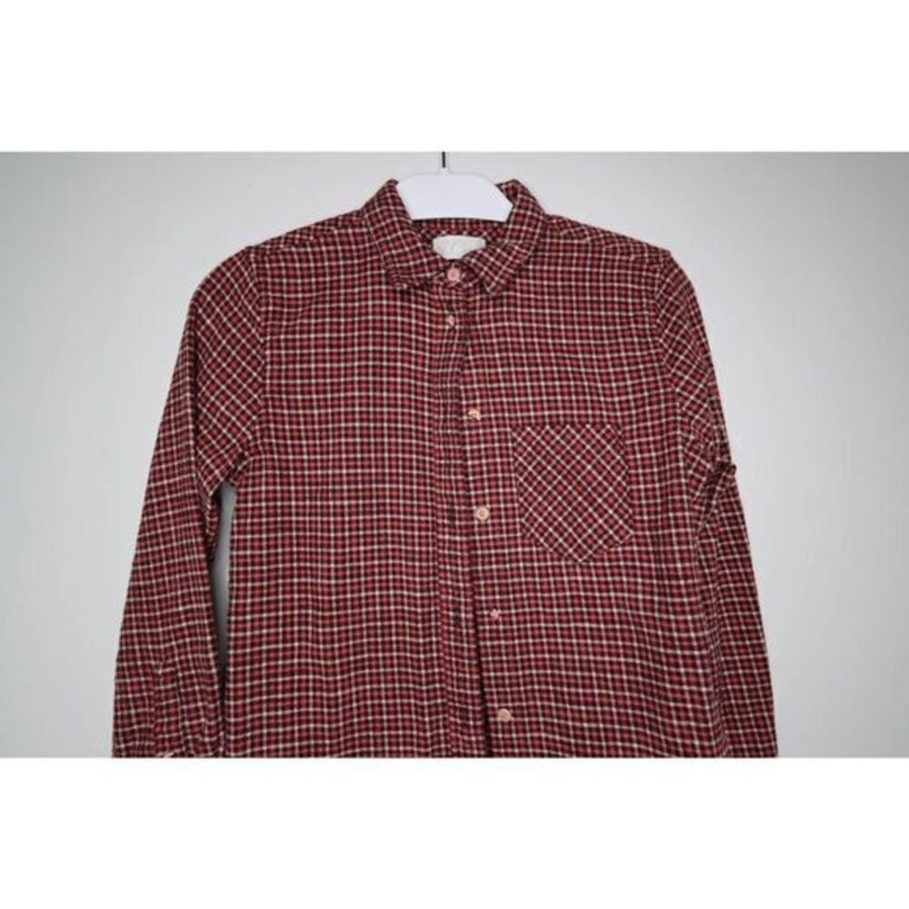 NWOT J. Crew Classic-fit shirt in prairie check flannel Size 0‎ - Picture 4 of 12